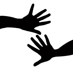 a pair hands silhouette vector