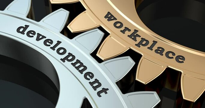 Workplace Development gearwheels, 3D animation video