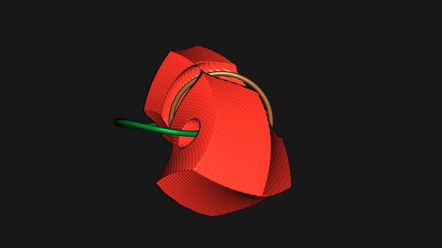 Rings Paired Cables Showing Boolean Geometry Operation in Complex Flexible