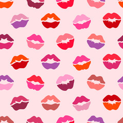 Kissing lips seamless pattern 