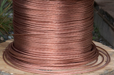 copper wire on a reel