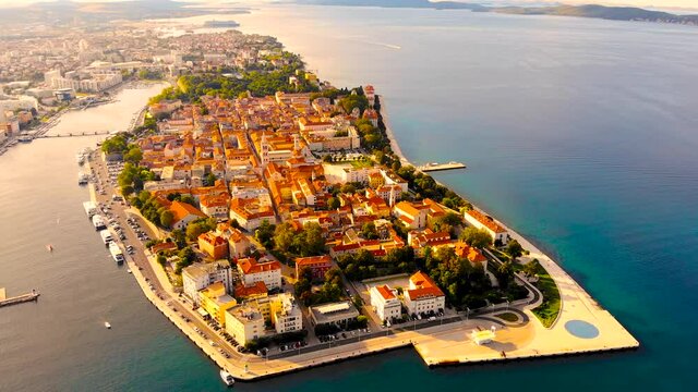 Aerial view of Zadar in summer, Croatia