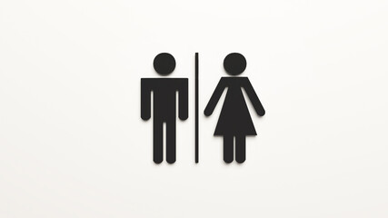 black wc toilet icon with white background 3d rendering