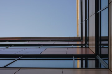 Facade of a modern residential building with glass windows