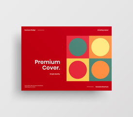 Creative business abstract horizontal front page vector mock up. Corporate geometric report cover illustration design layout. Company identity brochure template.