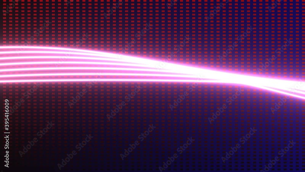 Poster moving ribbon twisted pair thread of light flowing over grid