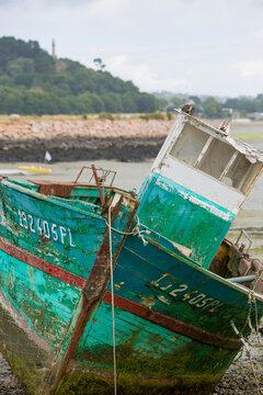 Shipwreck on a beach in Paimpol