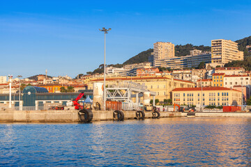 Fototapeta premium Port of Ajaccio, seaside view. Corsica