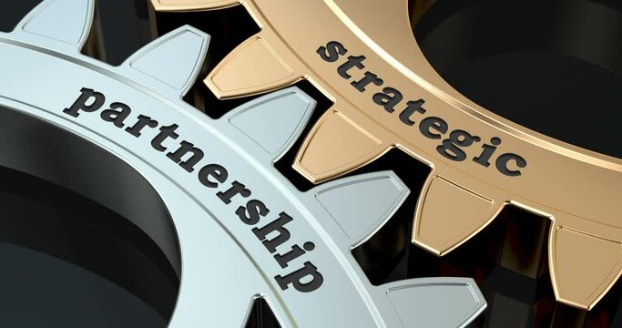 Strategic Partnership gearwheels, 3D animation video