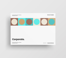 Creative business abstract horizontal front page vector mock up. Corporate geometric report cover illustration design layout. Company identity brochure template.