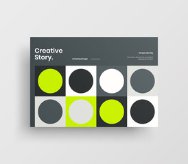 Creative business abstract horizontal front page vector mock up. Corporate geometric report cover illustration design layout. Company identity brochure template.