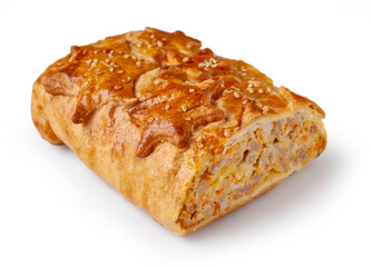 freshly baked stuffed meat pie