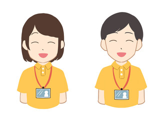 Fototapeta premium 笑顔の介護士 ユニフォーム(線無し)