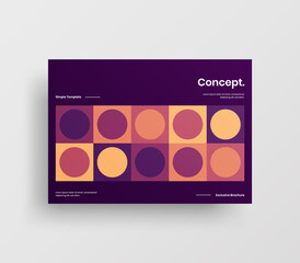 Creative business abstract horizontal front page vector mock up. Corporate geometric report cover illustration design layout. Company identity brochure template.