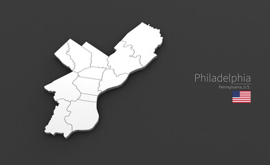 Philadelphia City Map. 3D Map Series of Cities in pennsylvania.