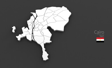 Cairo City Map. 3D Map Series of Cities in Egypt.