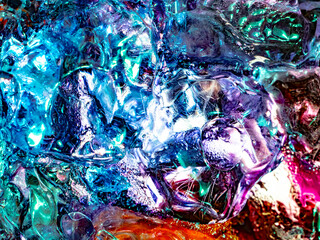 Colorful ice texture, cold design look, melting ice