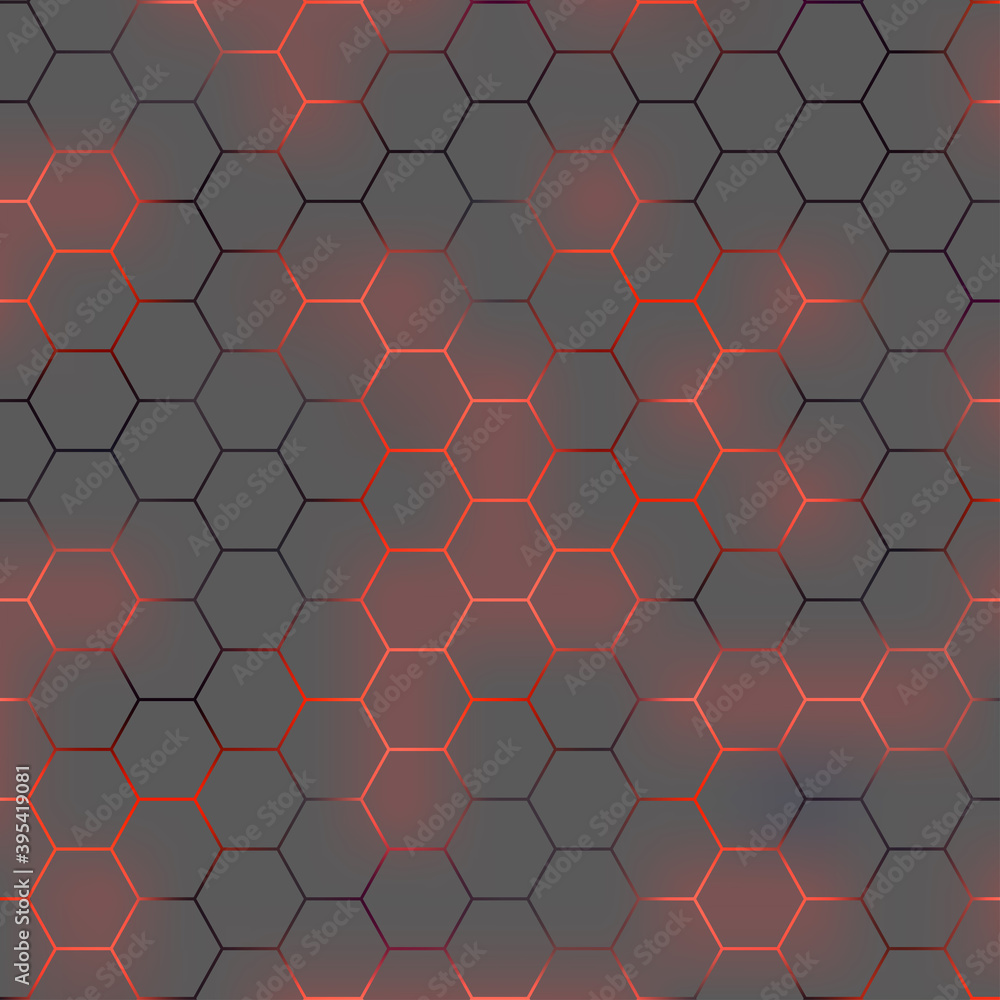 Poster abstract 3d background of futuristic surface with hexagons. honeycomb concept.