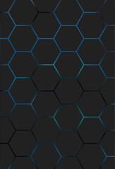 Abstract 3d background of futuristic surface with hexagons.  Honeycomb concept. 