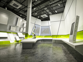 3d render of shop interior