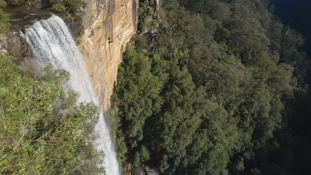 high frame rate close up of the top of fitzroy falls at morton national park in the nsw southern highlands of australia
