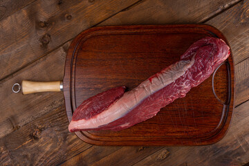 Fresh and raw fillet Mignon