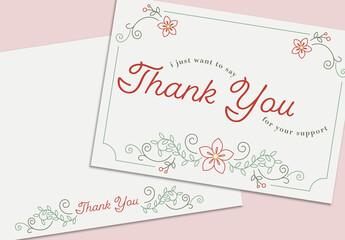 Floral Thank You Card Layout