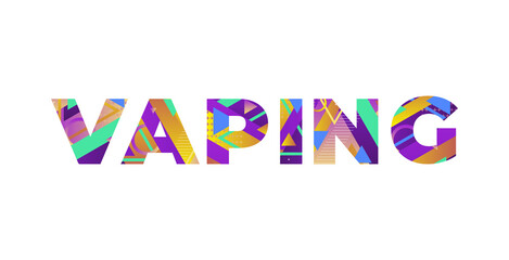 Vaping Concept Retro Colorful Word Art Illustration