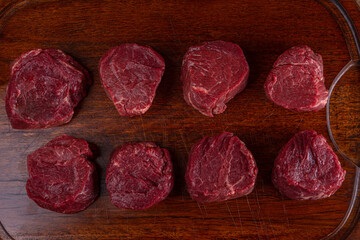 Fresh and raw fillet Mignon with cut ready to cook