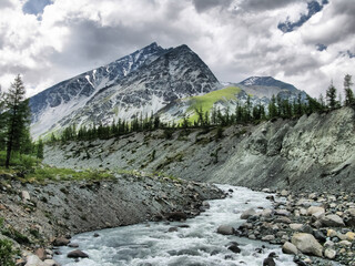 Nature is altai. Mountain landscape, forests and reservoirs of a