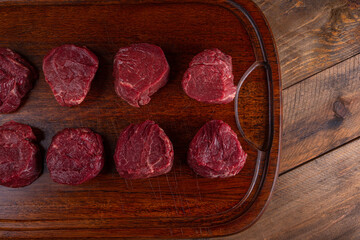 Fresh and raw fillet Mignon with cut ready to cook