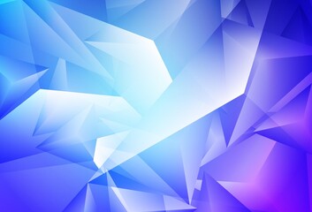 Light Pink, Blue vector template with crystals, triangles.