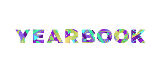 Yearbook Concept Retro Colorful Word Art Illustration