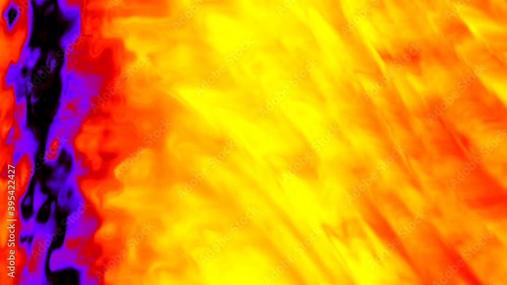 Poster columns of flame with infrared contrasting color feed rolling fire