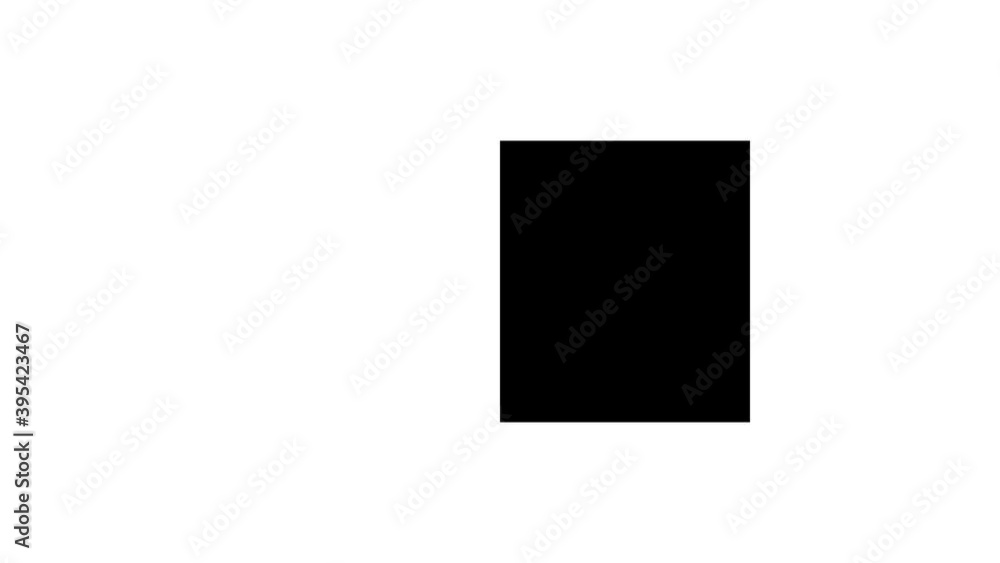 Poster simple box square moving slowly across frame mask