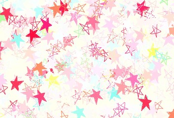 Fototapeta na wymiar Light Pink, Yellow vector background with colored stars.
