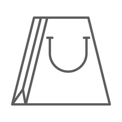 shopping paper bag market commerce in thin line style