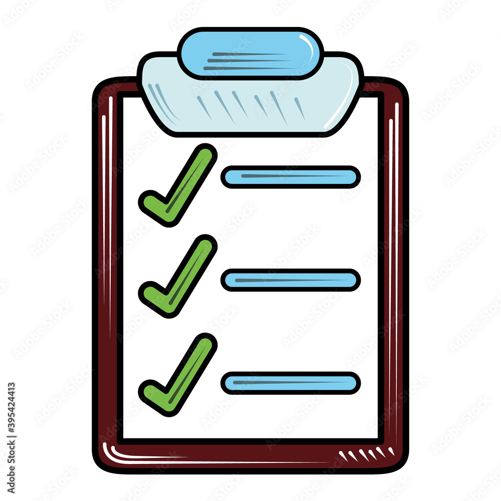 Poster clipboard check mark list icon isolated style