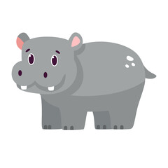Isolated cartoon of a hippo - Vector illustration