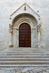Fototapeta na wymiar Entrance gate to the Cathedral of Bisceglie Apulia Puglia Italy
