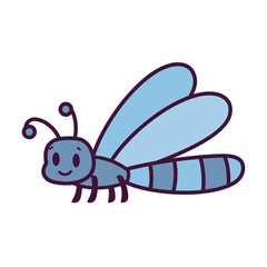 Isolated cartoon of a dragonfly - Vector illustration