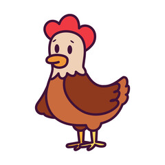 Isolated cartoon of a hen - Vector illustration