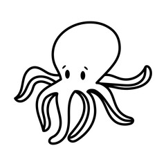 Isolated cartoon of a octopus - Vector illustration