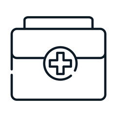 Fototapeta premium health medical kit first aid equipment line icon