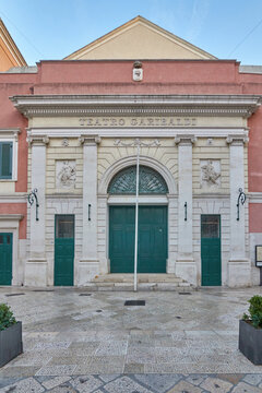 Front facade of the garibaldi theater in bisceglie apulia italy