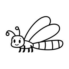 Isolated cartoon of a dragonfly - Vector illustration