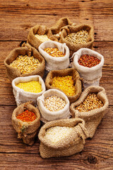 Assorted variety of cereals