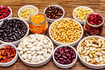 Assorted different types of beans