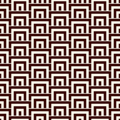 Geometric seamless pattern. Geo print. Arcs, brackets motif. Oriental ornamental background. Ancient mosaic wallpaper