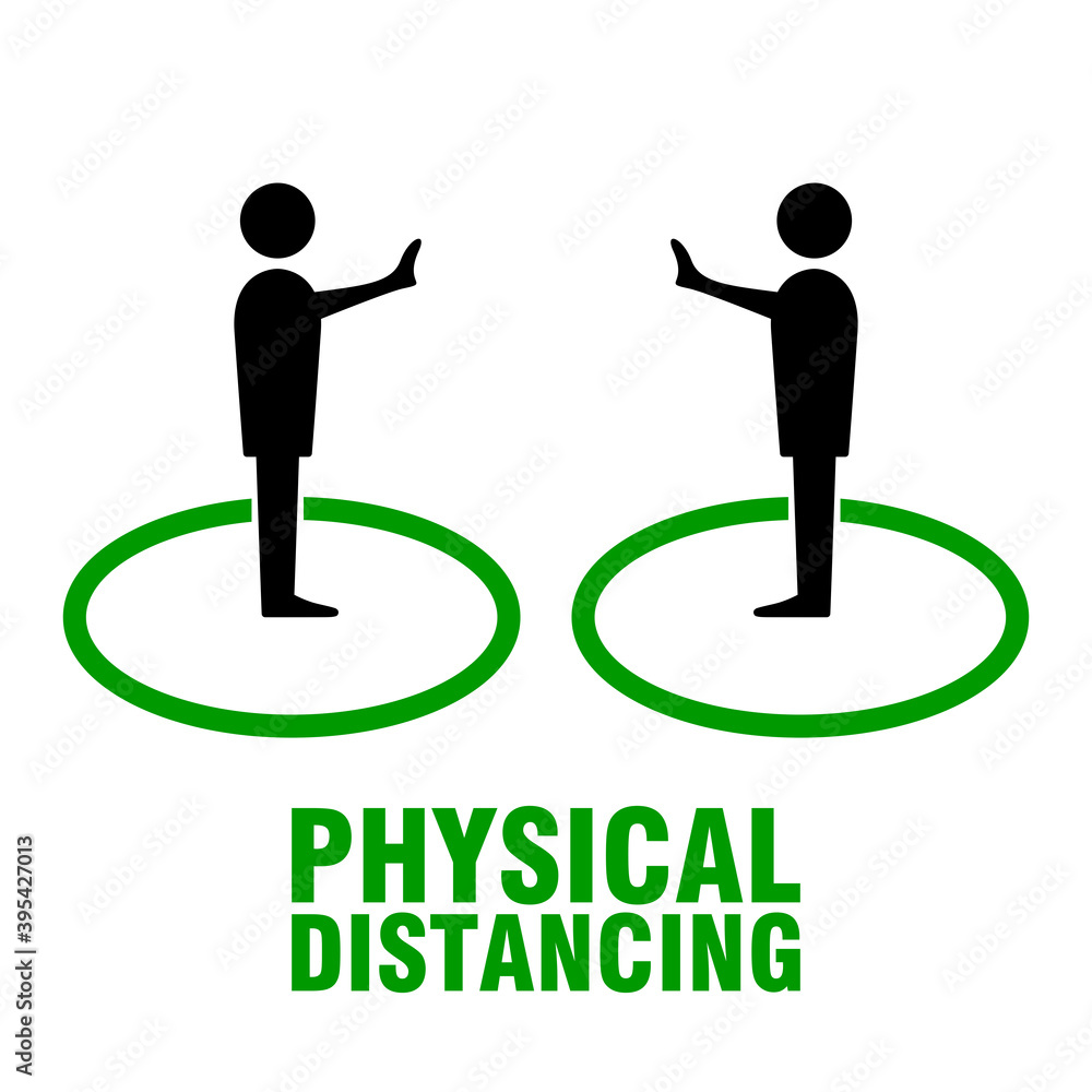 Poster physical distancing keep your distance icon. vector image.
